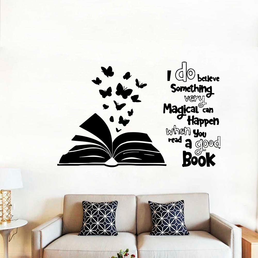 Books Wall Decal / Reading Wall Decal / Library Wall Decal / Etsy