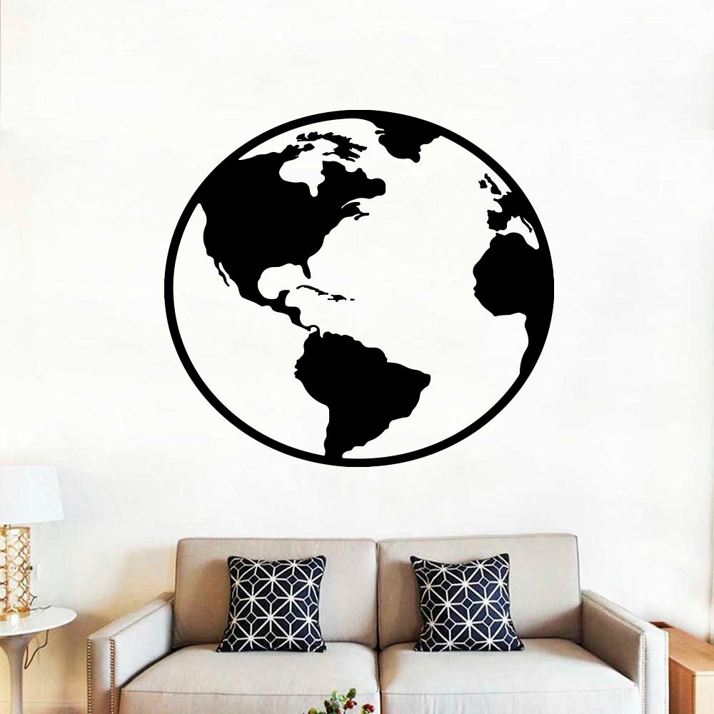Earth Sticker/Globe Wall Earth Room Decor/Map Etsy