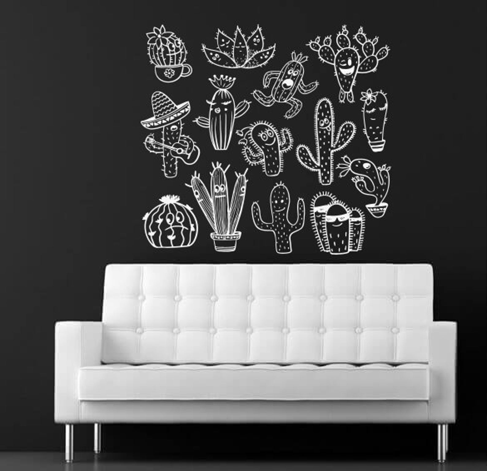 Cactus Decal / Cactus Wall Decal / Cactus Wall Sticker / Etsy