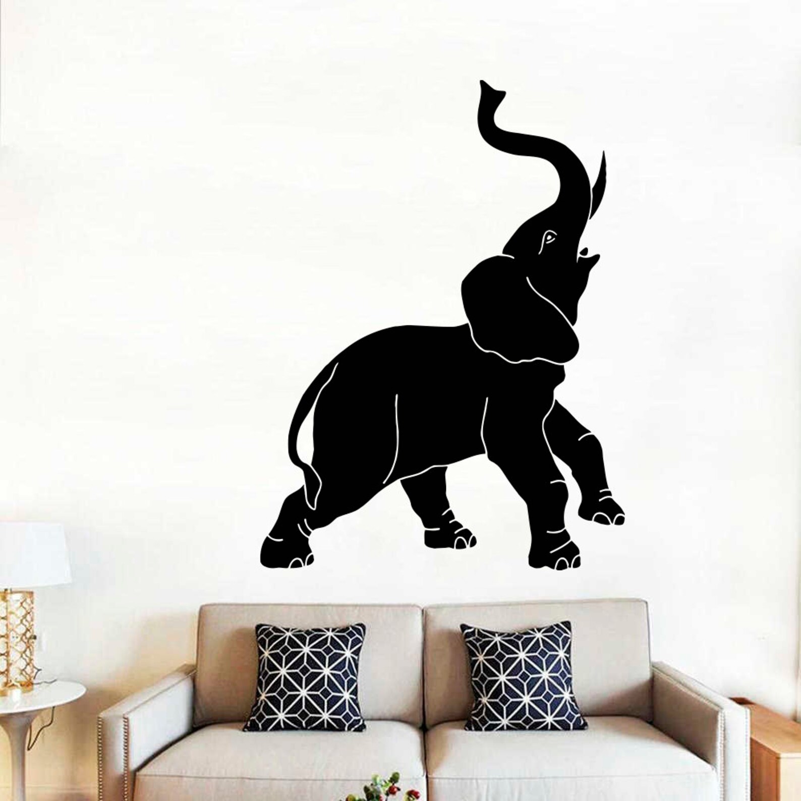 Elephant Decal / Elephant Wall Decal / Elephant Wall Etsy