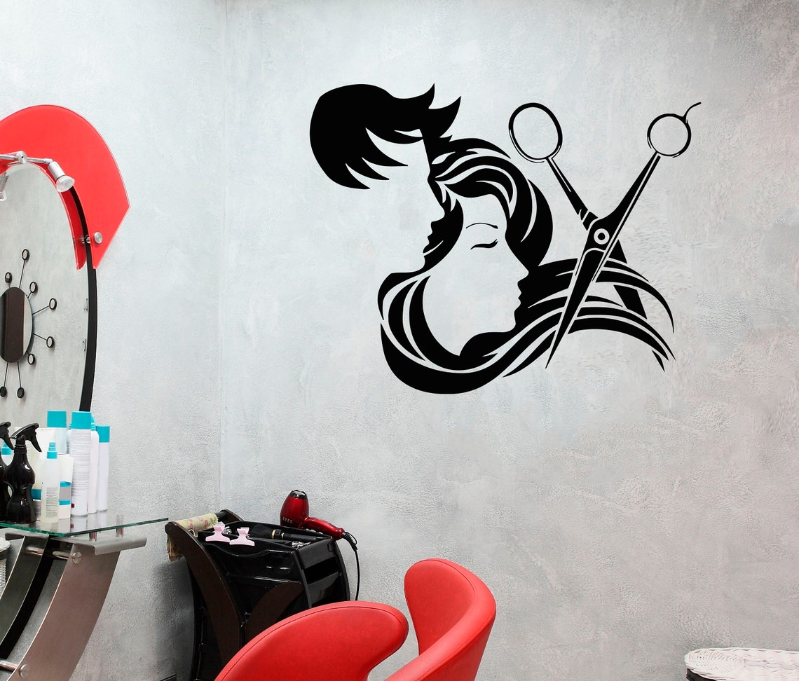 Hair Salon/ Wall Window Decal/ Sticker Hair Stylist/ Hair Etsy