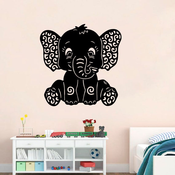 Elephant Decal / Elephant Wall Decal / Elephant Wall Etsy