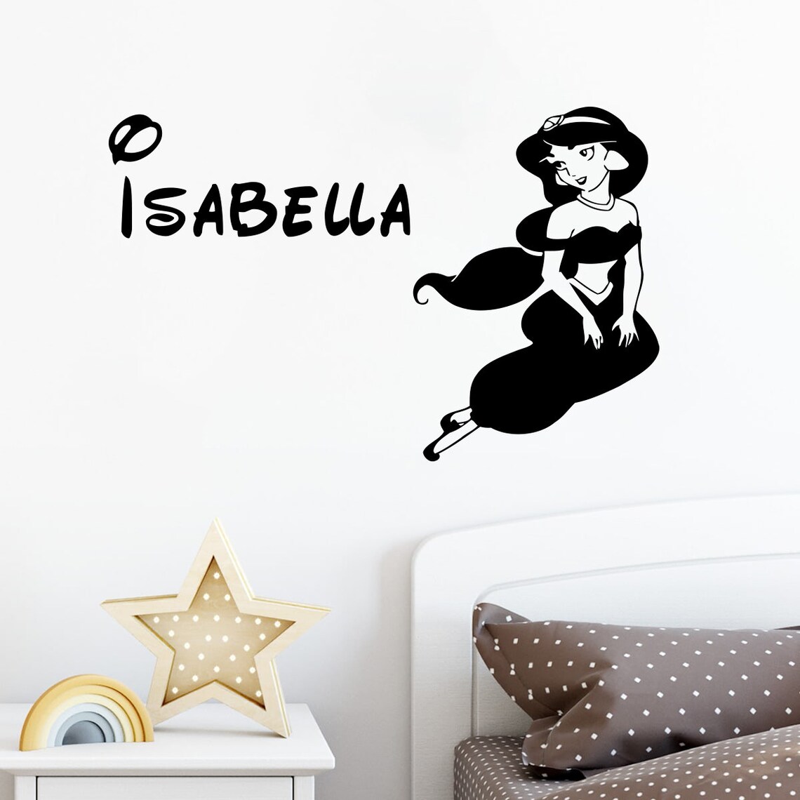 Personalized Name Princess Jasmine Wall Decal / Aladdin Wall Etsy