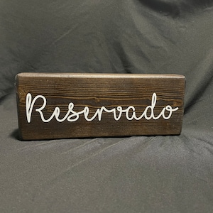 Reservado Wedding Sign, Spanish Reserved Wood Sign, Reserved Table Decor, Wedding Wooden Sign, &quot;Spanish&quot; Reserve Signs, Spanish Wedding