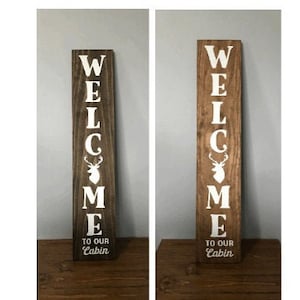 Welcome To Our Cabin Sign, Welcome Sign With Deer, Welcome Porch Sign