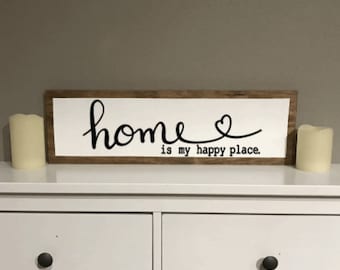 Home is my Happy Place Wall Decor, Home Decoration, Wood Sign