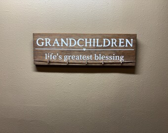 Grandchildren life’s greatest blessing, Grandparents Gift, Gift for Grandpa/Grandma, Photo Display