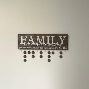 Family Birthdays and Celebrations Calendar, Family Birthday Sign, Family Birthday Board, Calendar Sign, Wood Birthday Sign, Christmas Gift