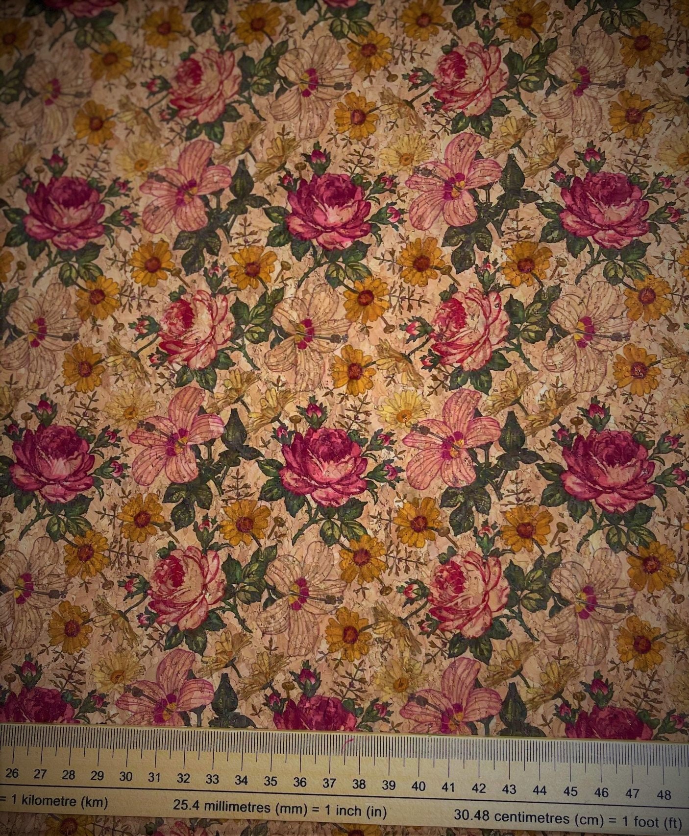 Natural Cork Fabric/ Cork Leather Fabric/ Eco Friendly Fabric/ Etsy