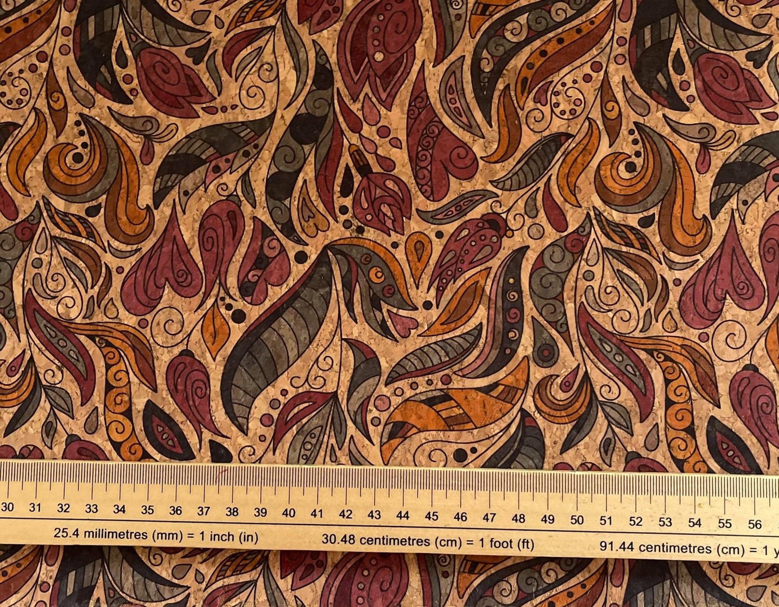 Natural Cork Fabric/ Cork Leather Fabric/ Eco Friendly Fabric/ Etsy