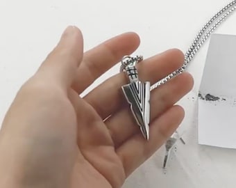 Arrowhead Urn Necklace | Mens Urn Necklace | Cremation Jewelry | Cremation Necklace | Urn Necklace for Human Pet Ashes | Memorial Necklace