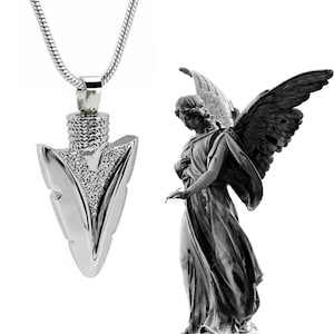 Arrowhead Necklace | Urn Necklace | Cremation Locket | Cremation Necklace | Mens Urn Necklace | Urn for Human Ashes | Cremation Jewelry