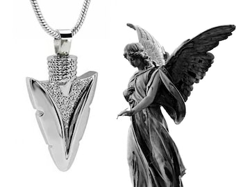 Arrowhead Necklace | Urn Necklace | Cremation Locket | Cremation Necklace | Mens Urn Necklace | Urn for Human Ashes | Cremation Jewelry