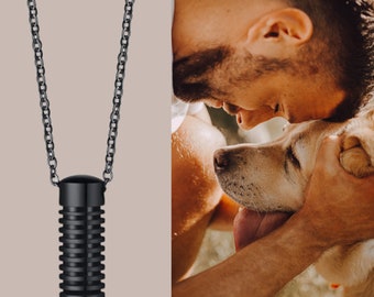 Mens Urn Necklace | Cremation Necklace | Urn Necklace for Human or Pet Ashes  | Cremation Locket | Cremation Jewelry | Memorial Necklace