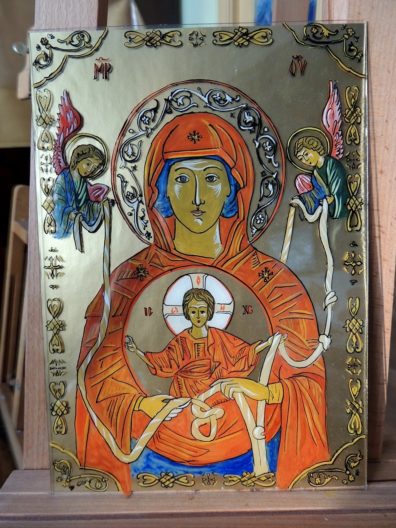 Икона Богородица развязывающая узлы рукописная | Etsy