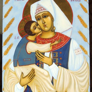 HANDSCHILDERIJ. iconen van de Moeder Gods en Jezus (Lemkivska) Ikoon van de Moeder Gods Lemkivska, cadeau. BESTELLEN