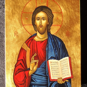 Handgemalte Ikone Jesus Christus, byzantinische Kunst, 20x15 cm