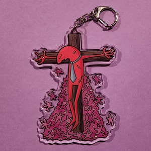 Smiling Friends crucified Alan acrylic charm