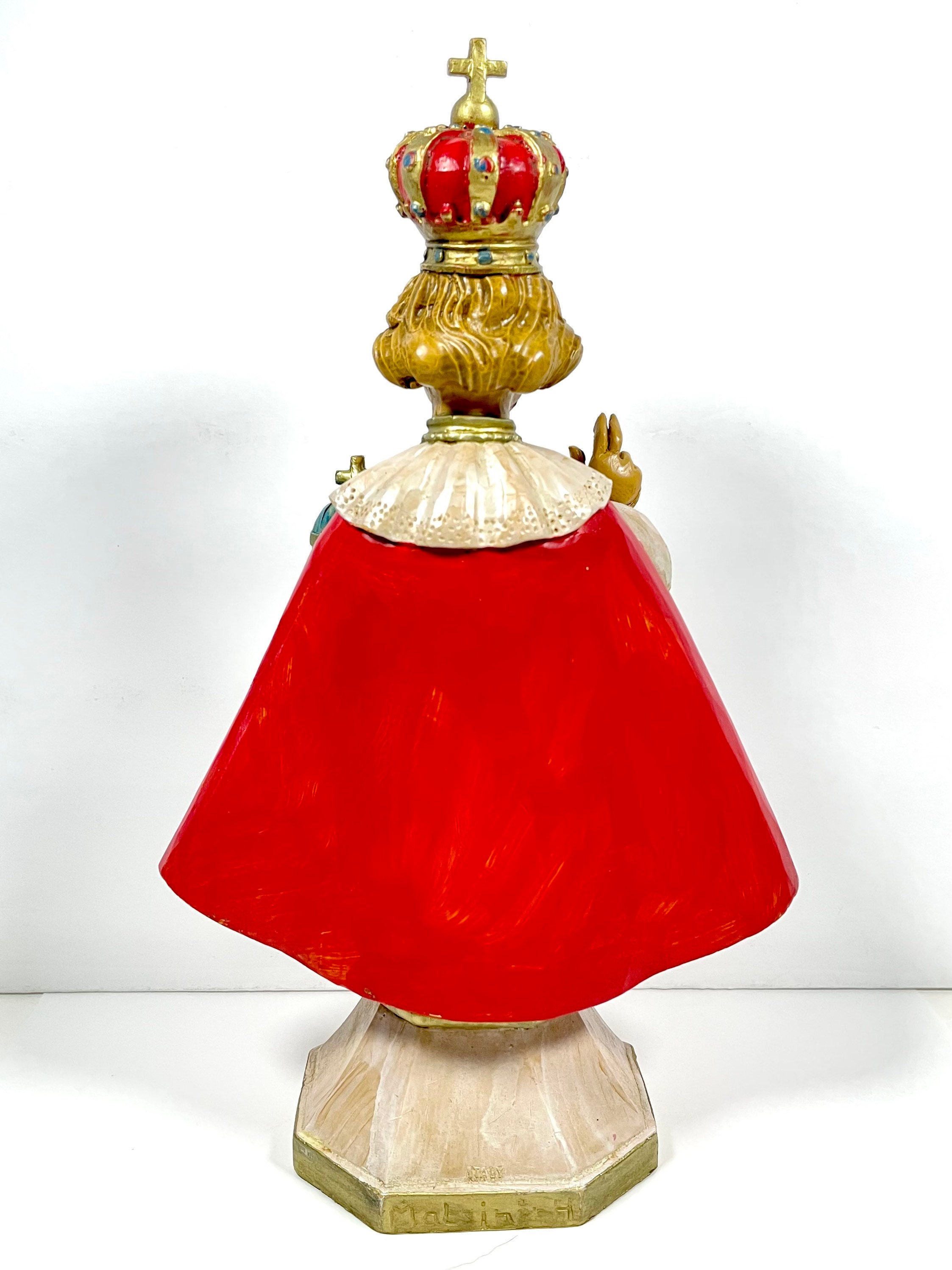 Vintage Infant of Prague Statue Made in Italy Malsiner H. Etsy
