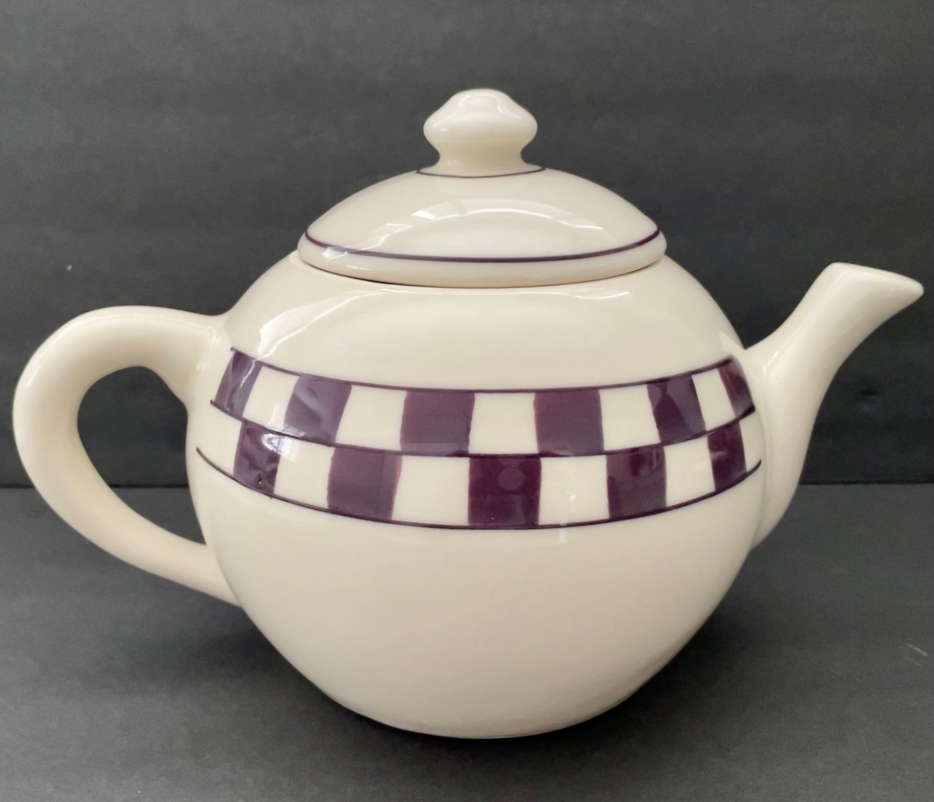 Hartstone Pottery Plum Checker Teapot Large Size Etsy