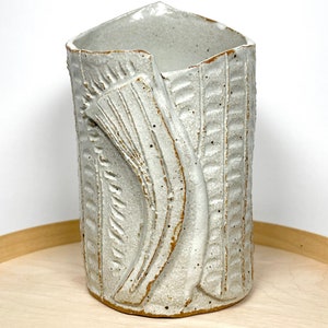 Slab Built Wrap Vase; Studio Pottery, Handmade Ceramic