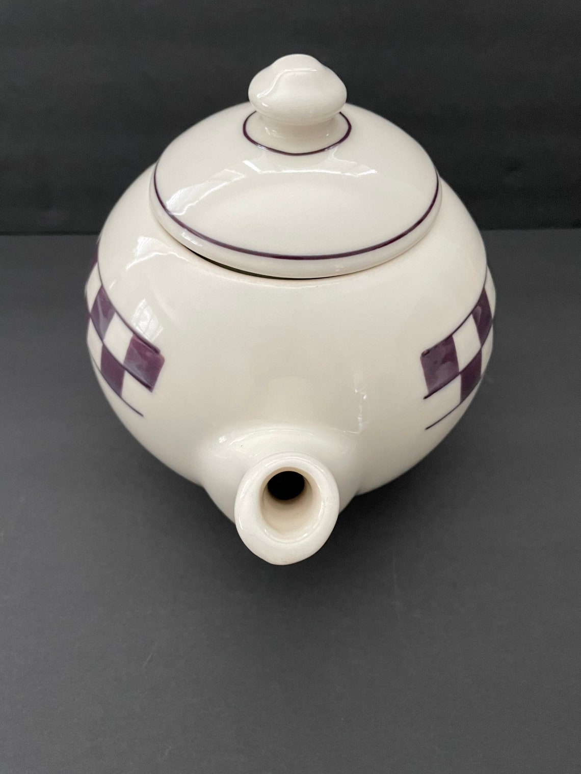 Hartstone Pottery Plum Checker Teapot Large Size Etsy