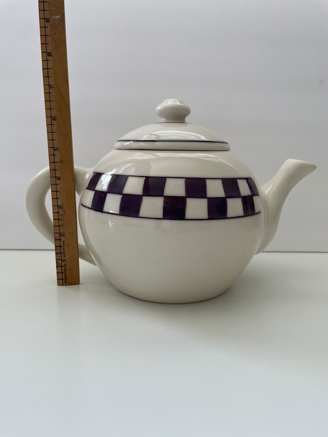 Hartstone Pottery Plum Checker Teapot Large Size Etsy