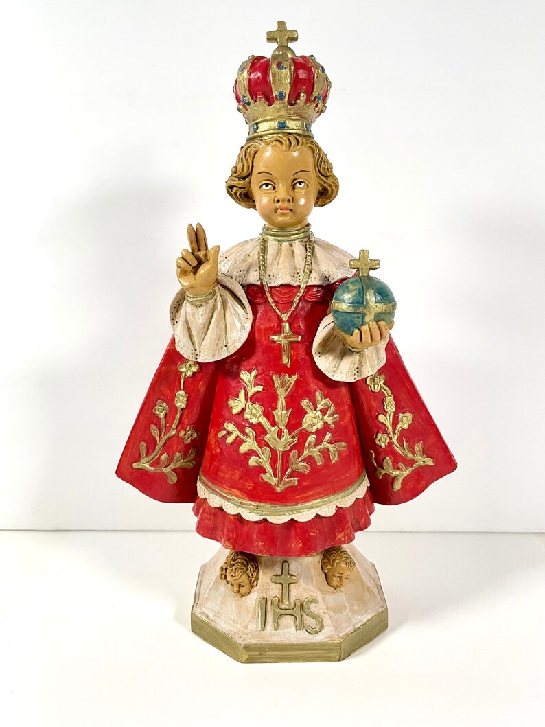 Vintage Infant of Prague Statue Made in Italy Malsiner H. Etsy