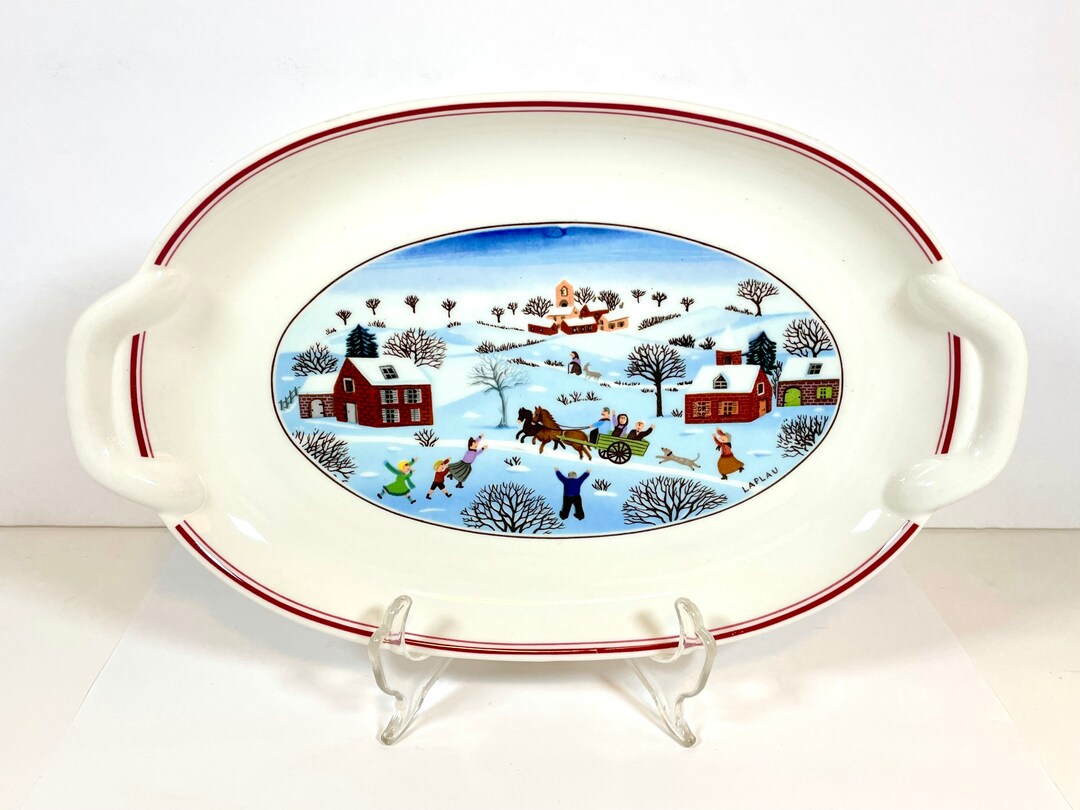 Villeroy & Boch naif Christmas Oval Serving Plate Dish With Handles 10