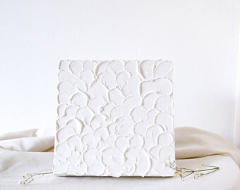 Svenska Art Collection | Original Artwork | White Abstract Art | Textured Art | Small Square | Boxed Deep Canvas