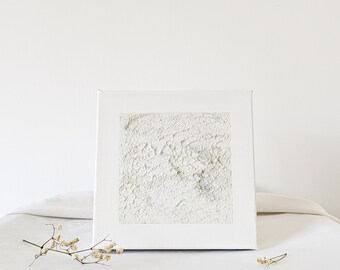 Strössel 2023 - Small | Svenska Art Collection | Original Artwork | White Abstract Art | Textured Art | Small Square | Boxed Deep Canvas