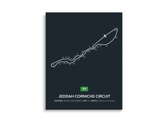 F1 Jeddah Grand Prix Map | Circuit Print