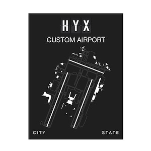 Custom Airport Map Print, Personalized Travel Art image 1