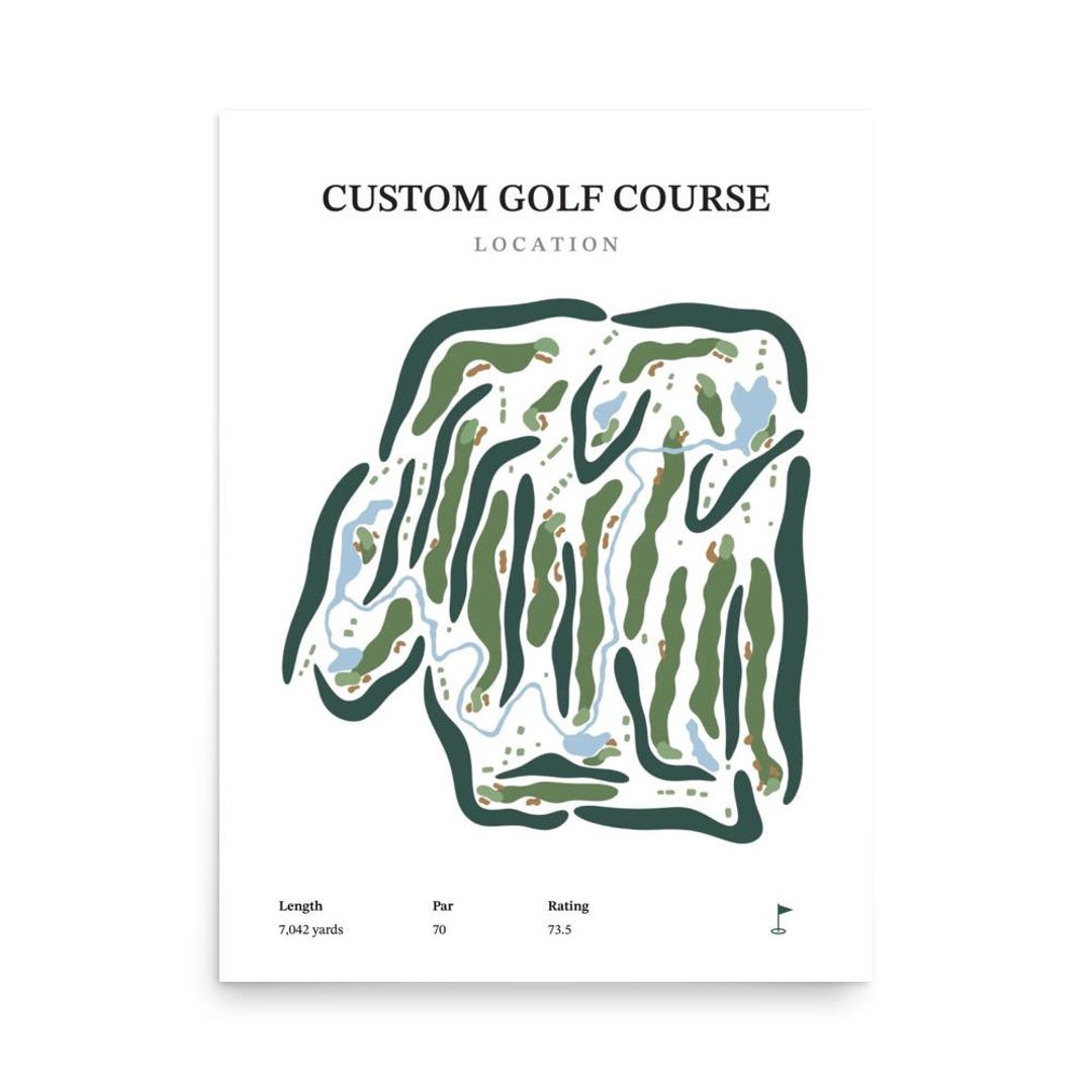 Custom Golf Course Map Print | Personalized Golf Art - Etsy