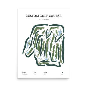 Custom Golf Course Map Print | Personalized Golf Art