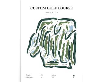 Custom Golf Course Map Print | Personalized Golf Art