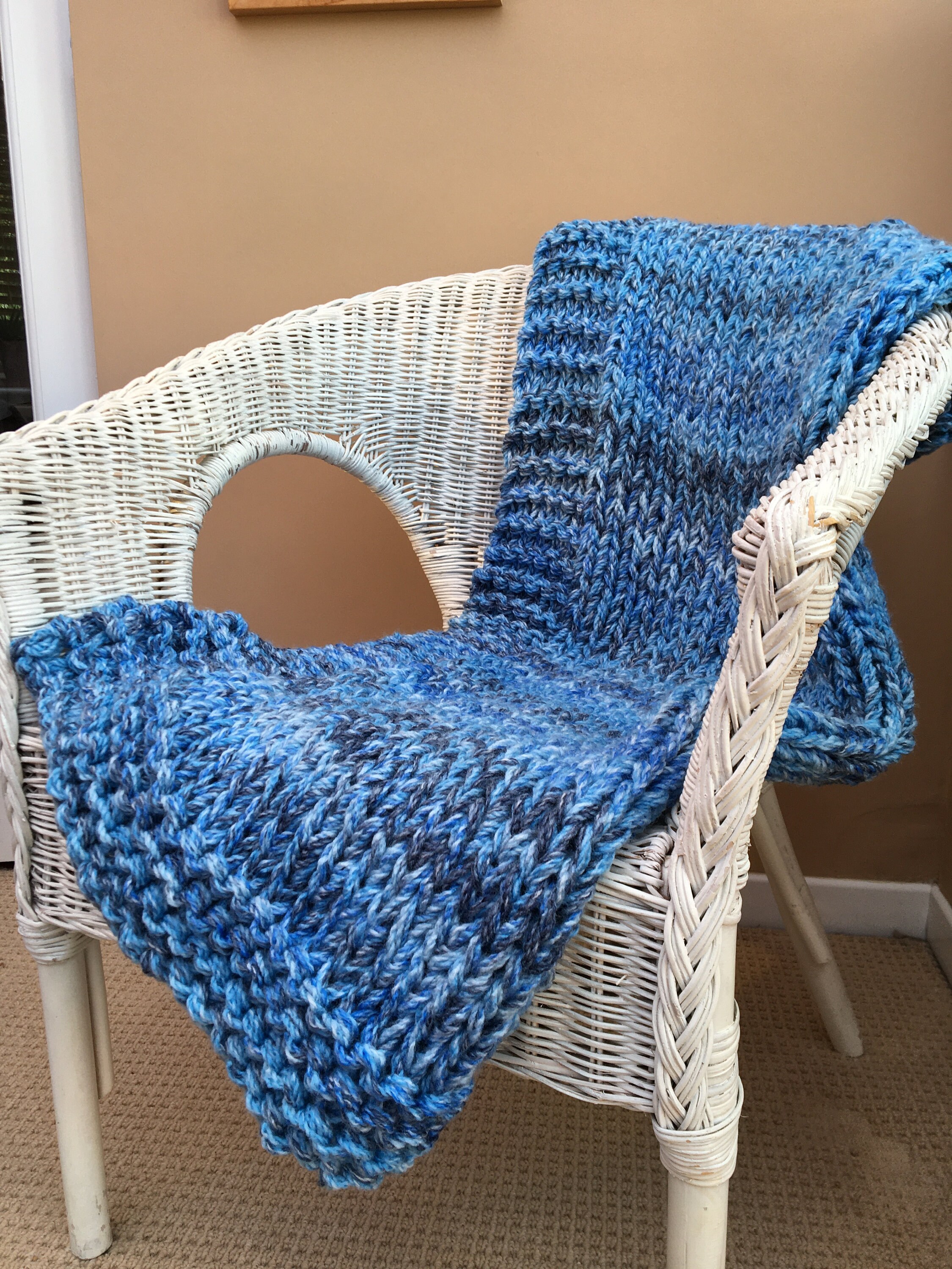 Chunky Knit Blanket Sky Blue Etsy