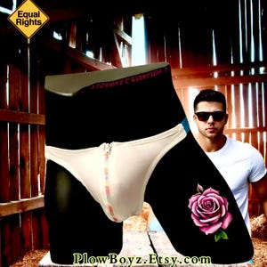 Mens Low Waist Jock With Multi-Colored Style Zipper