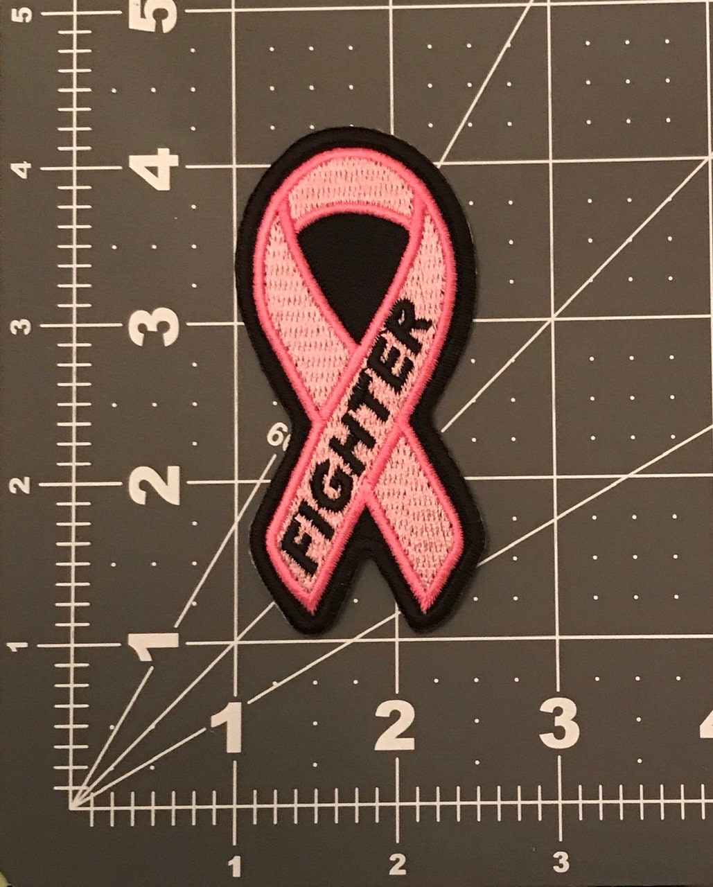 Breast Cancer Awareness Ribbon Patch Jacket Sew on Patch Biker Etsy