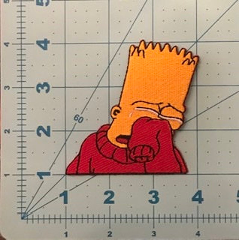 Simpson Iron on Patch Bart Simpson Iron on Patch Jacket Sew on Patch Kids Sew on Patch Jean Embroidery Patch Cartoon Patch Custom Patch
