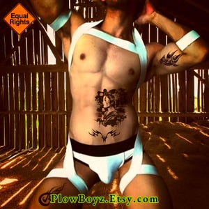 Mens Body Chest Harness With Shoulder Band, Shoulder Straps, and Leg Bands