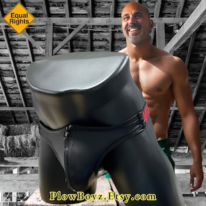 Mens Zipper Thong, Mens Black Faux Leather Underwear, Mens Low Waist Thong