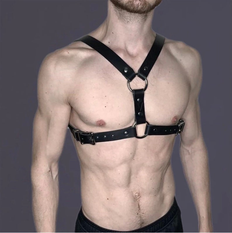 NOW Available  Male Lingerie Faux Leather Harness Men Adjustable Gay Goth Clothing Sexual Body Chest Harness Belt 
