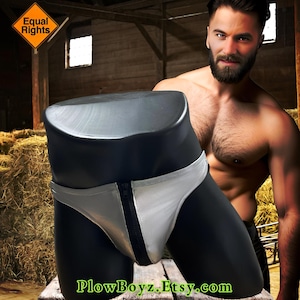 Mens Zipper Thong, Mens Silver Faux Leather Underwear, Low Waist Male Jock With Zipper