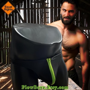 Mens Zipper Thong, Mens Black Faux Leather Underwear, Low Waist Male Jock With Zipper
