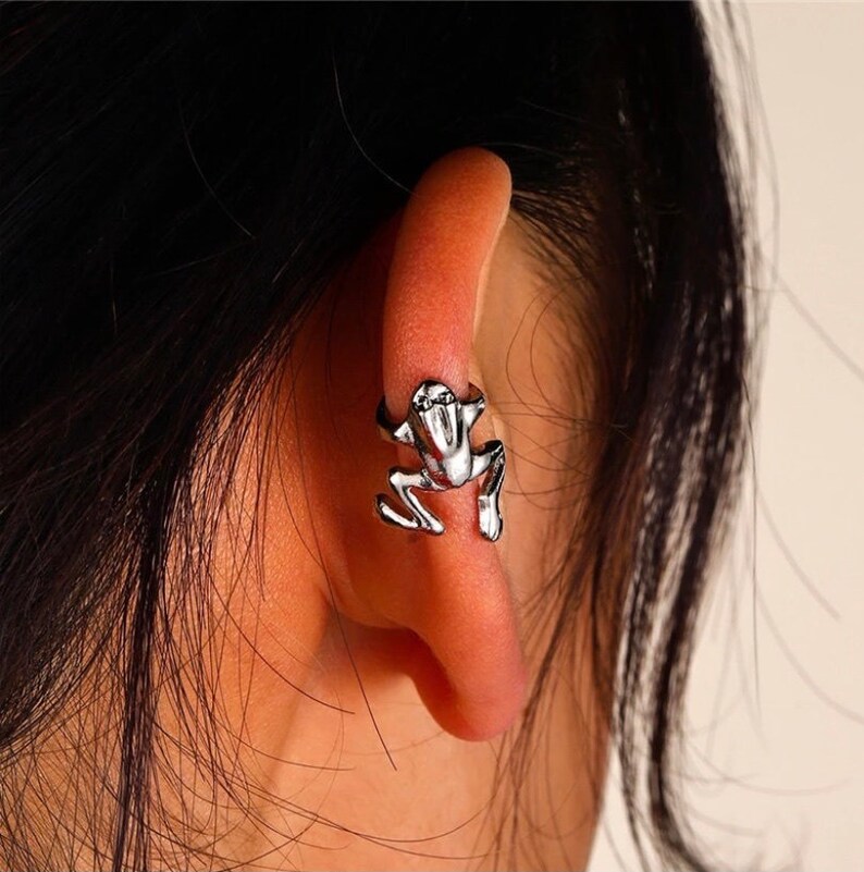 Frog Ear Cuffs Silver Ear Cuff Clip Earrings for Women Earcuff Etsy