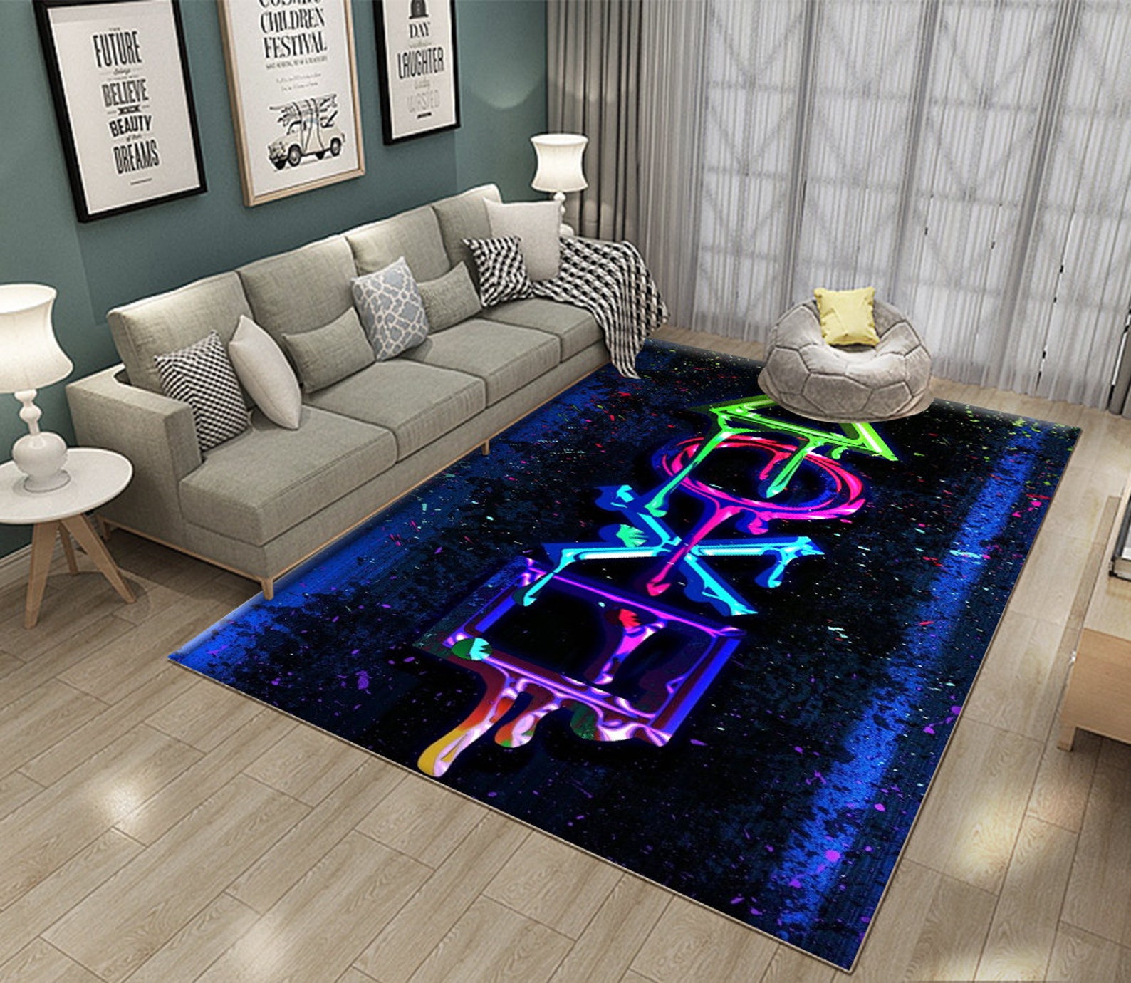 Game Rug Game room Rug Living room Rug Gift Game Gift for Etsy