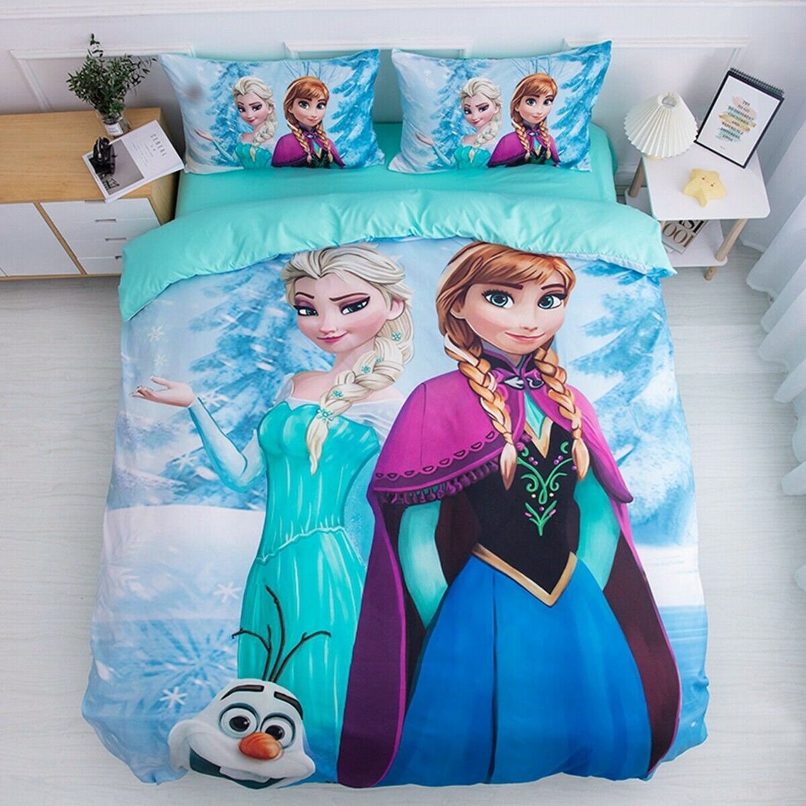Frozen Bedding Set with 2 Pillowcases Covers Duvet Cover | Etsy