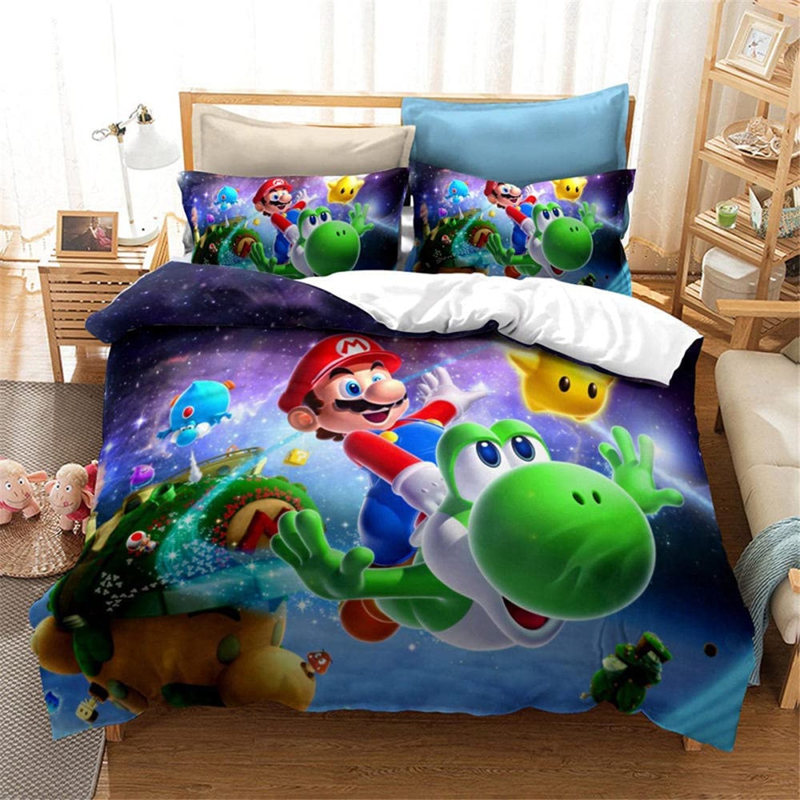 Super Mario Bedding Set Super Mario Duvet Cover Super Mario Etsy