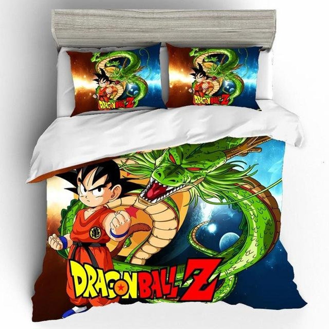 Dragon Ball Z Fierce Kid Goku & Shenron Bedding Set with 2 Etsy